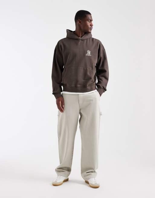 Levi's boxy hoodie met grafische print op de achterkant in bruin, 2 van 5