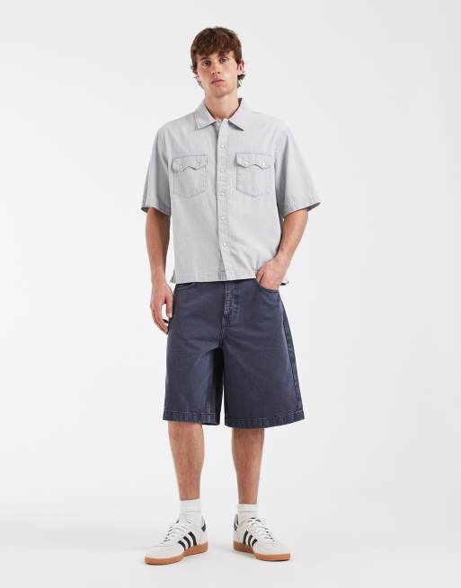 Levi's boxy lightweight denim western shirt in grey, 2 of 5