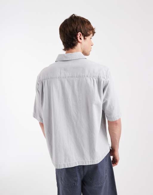 Levi's boxy lightweight denim western shirt in grey, 5 of 5