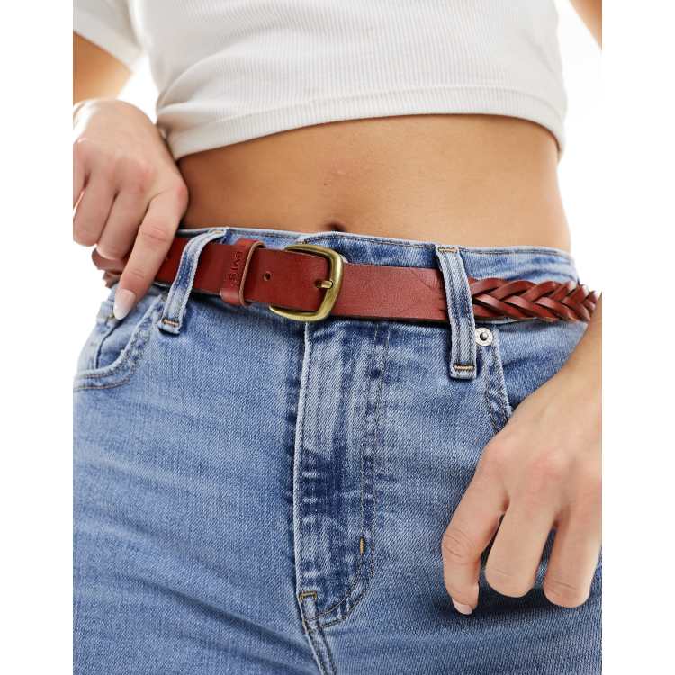 Levi's braid leather belt in brown