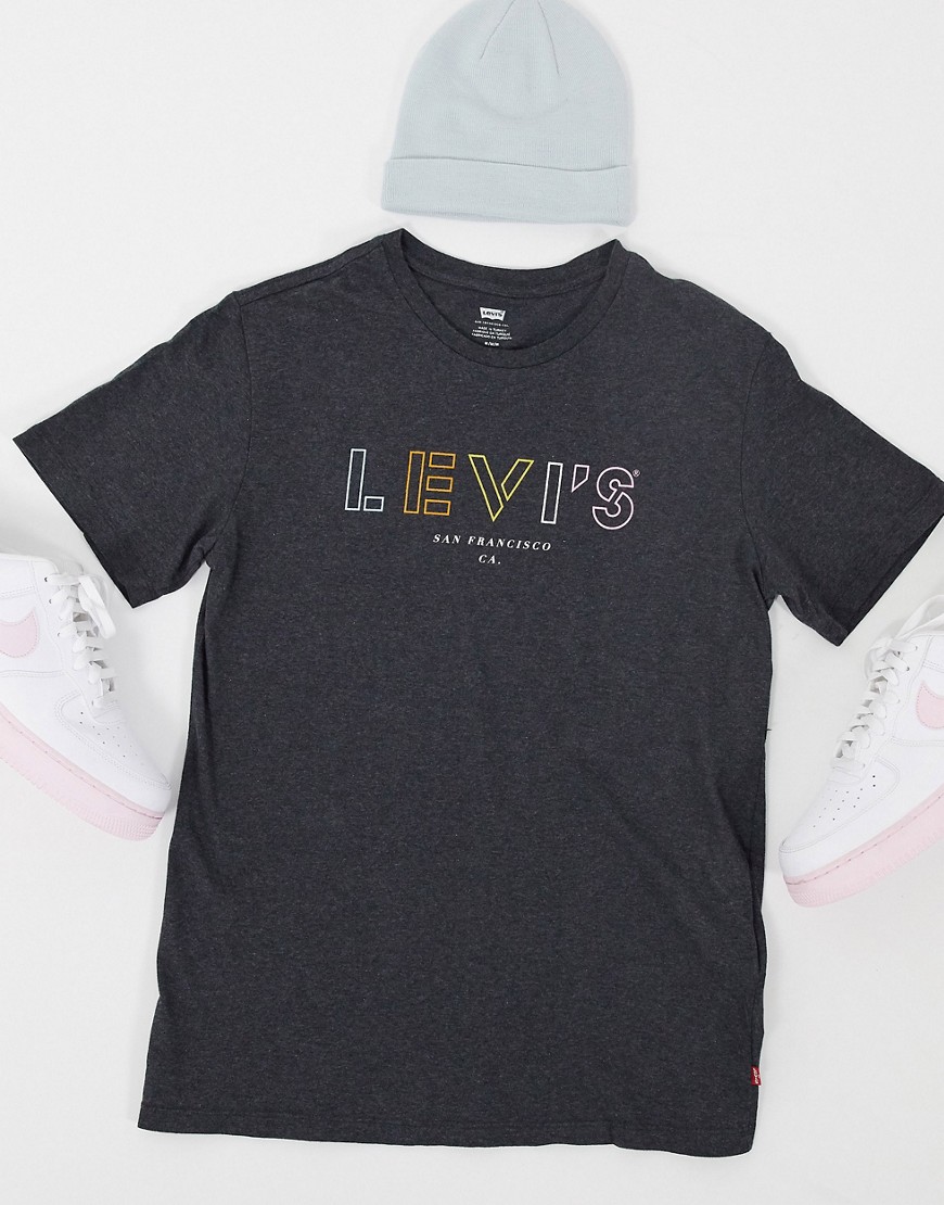 Levi's - Brand 78 - T-shirt met ronde hals en print-Grijs