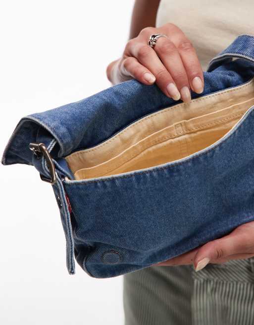 Levi's – Brannan – Blå axelväska i denim, 4 av 4