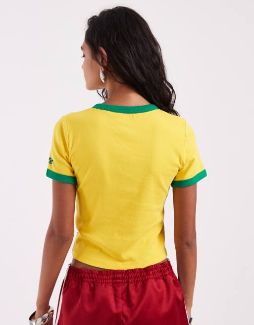 Levi's – Brasil – Gul, liten t-shirt med kantrand, 4 av 4