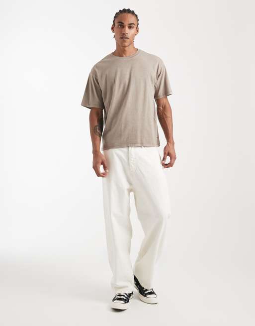 Levi's – Brązowy T-shirt oversize o pudełkowym kroju z efektem sprania, 2 z 5