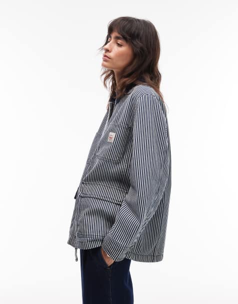 Levi's Bree barn jacket in black stripe - view 1