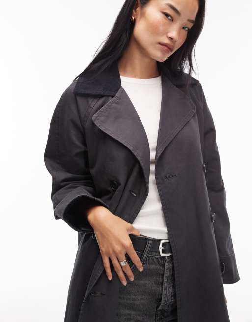 Levi's – Bree – Svart trenchcoat med tvättad finish, 2 av 4