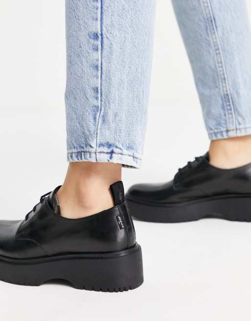 Levi's Bria chunky lace up shoes in black | ASOS