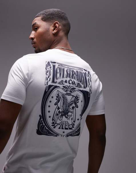 Levi's – Brin – T-Shirt in Weiß mit von der Musik inspiriertem Logoprint auf dem Rücken - view 1