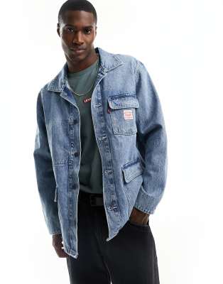 Levi's Broadway engineer denim jacket in light blue wash