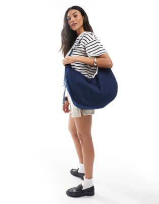 Levi's - Brooklyn - Grand sac porté épaule en jean - Bleu foncé-Bleu marine