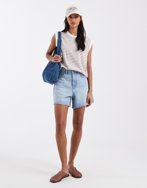 Levi's – Brunrandigt linne med boxig passform, 3 av 4