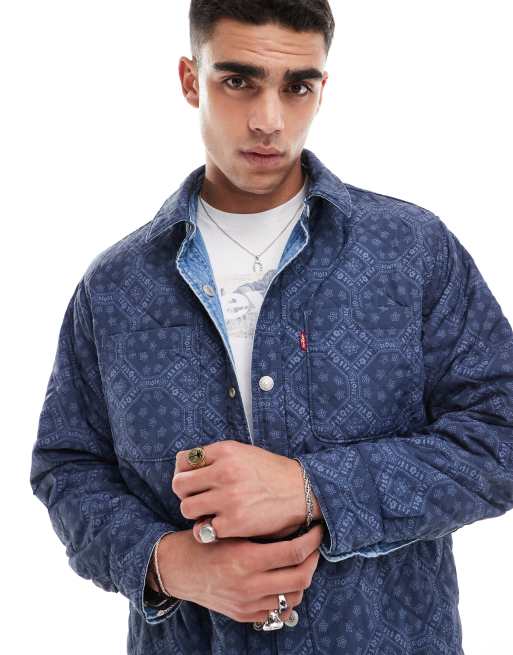 Levi's Bryant Camicia giacca di jeans imbottita azzurra double
