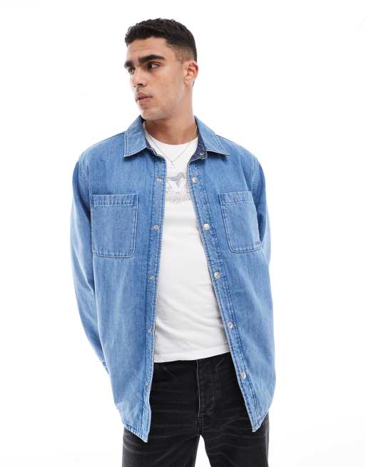 Levi's – Bryant – Jasnoniebieska dwustronna koszula wierzchnia z wyściełanego jeansu