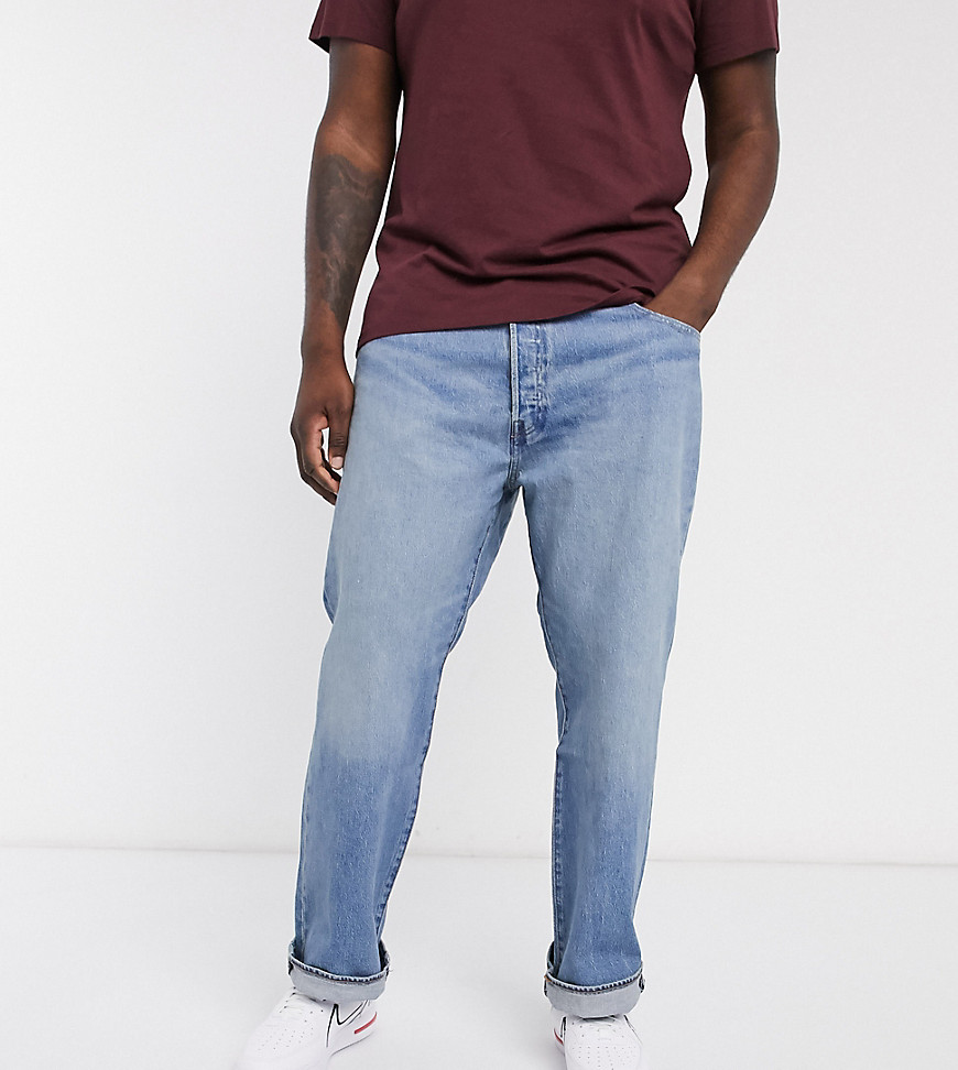 Levi's – B&T 501 Original – Baywater mid – Jeans med normal passform och knappgylf-Blå