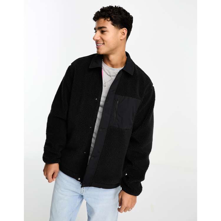Levi's borg face jacket black shop