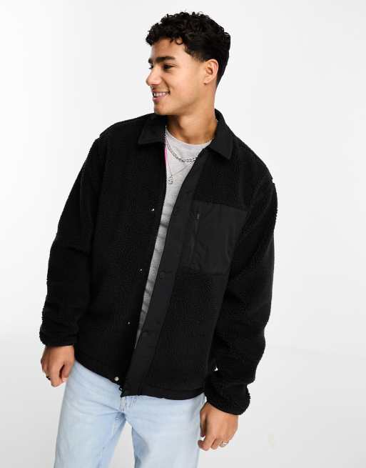 Levi's Buchanan borg overshirt in black