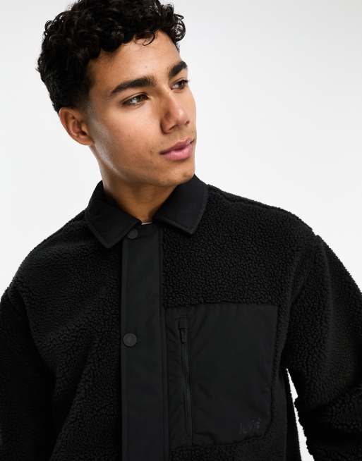 Levi s Buchanan borg overshirt in black