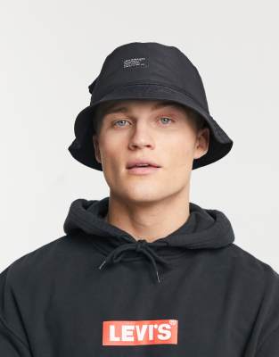 Levi's Bucket Hat In Black With Pocket | ModeSens