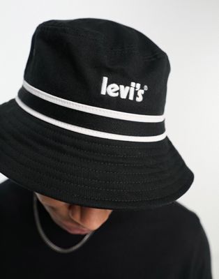 Levi's bucket hat in black with poster logo