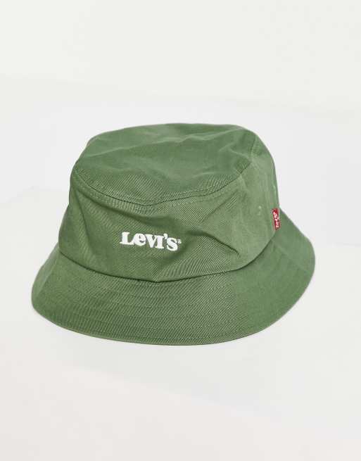 Levi's bucket hat in green with small logo, 4 of 4
