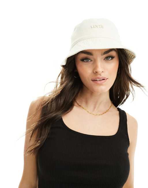 Levi's - Bucket hat met logo in crème