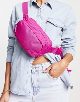Levi's bum bag in dark pink with small poster logo