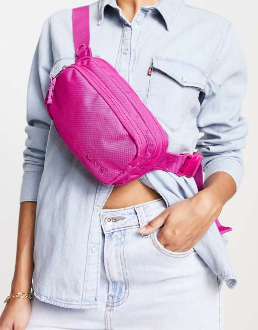 Levi s bum bag in dark pink with small poster logo