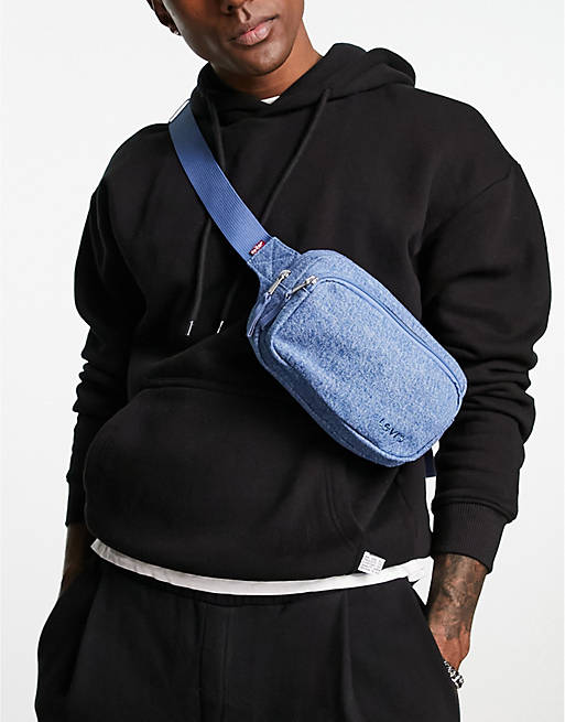 Levi's bum bag in denim blue with poster logo