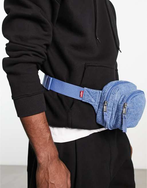 Levi's bum bag in denim blue with poster logo