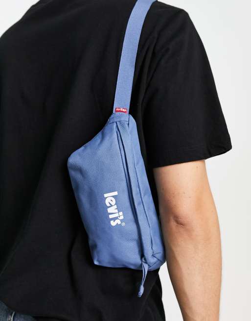 Levi's bum bag in denim blue with poster logo