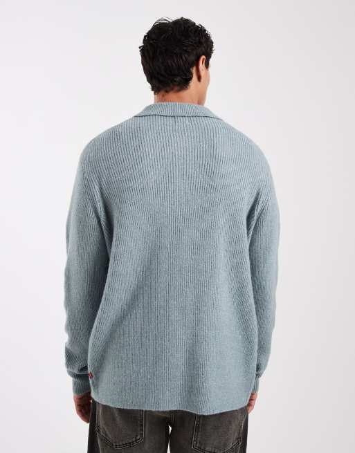 Levi's button down polo knitted cardigan in grey, 3 of 5