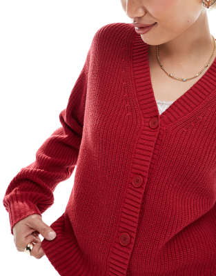 Levi's Button Front Cardigan In Red