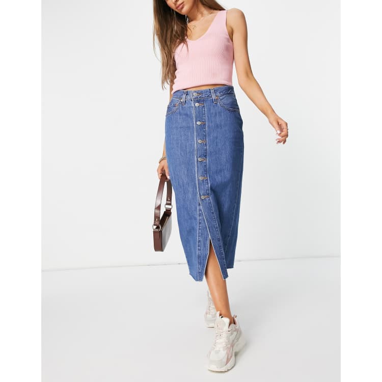 Levi's button shop thru skirt