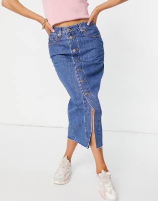 levis button skirt