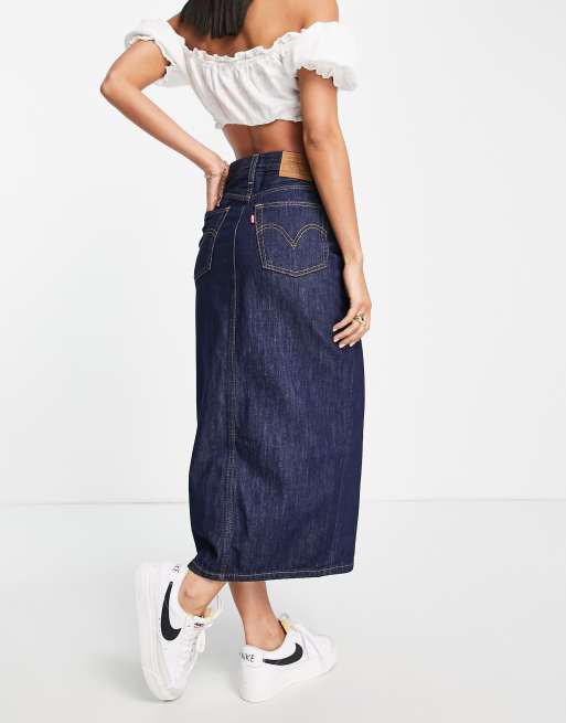 Levi's button fly skirt best sale