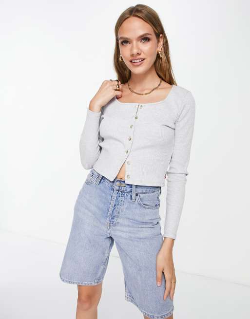 Levis white crop clearance top