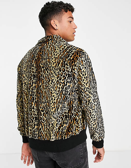 Levi's button through fleece jacket in leopard print | ASOS