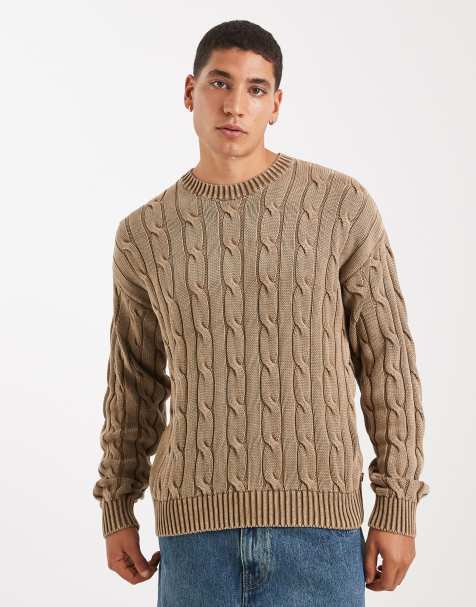 Levi's cable knit jumper in washed brown - view 1