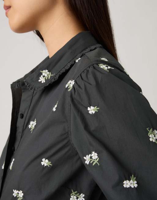 Levi's - Calista - Chemise à fleurs avec col à volants - Noir, 3 de 4