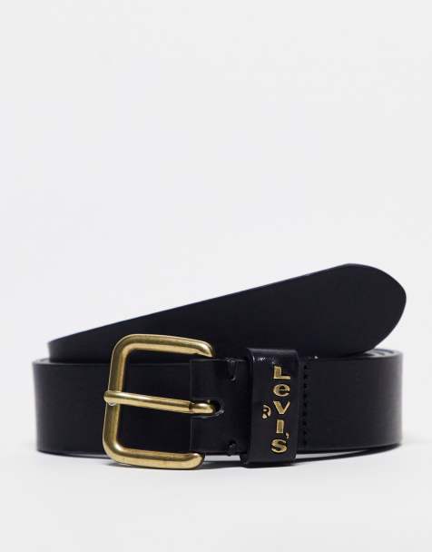 Levi's - Calypso - Cintura in pelle nera con fibbia dorata - view 1