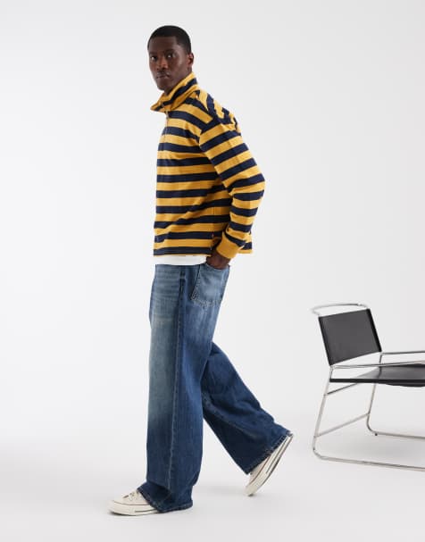Levi's - Cameron - Sweat-shirt à col zippé et rayures - Jaune et noir - view 1