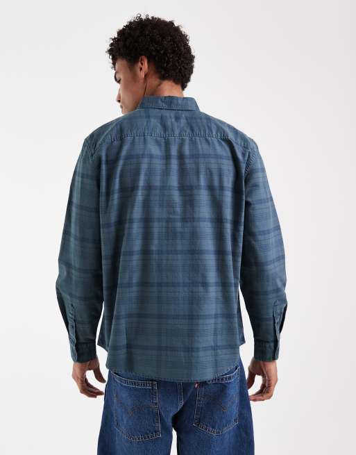 Levi's camicia a quadri blu con bottoni, 2 di 5