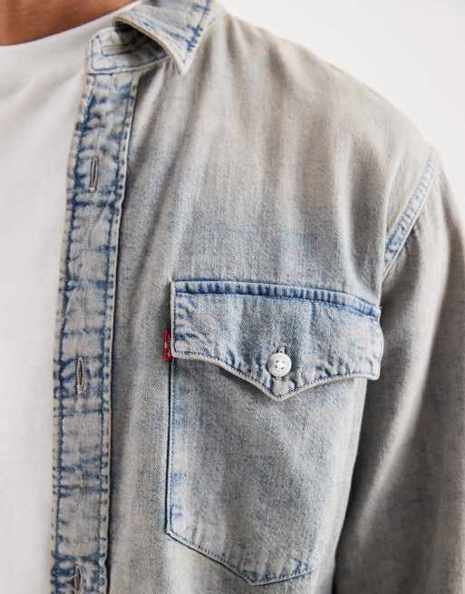 Levi's - Camicia comoda stile western in denim lavaggio stone wash, 5 di 5