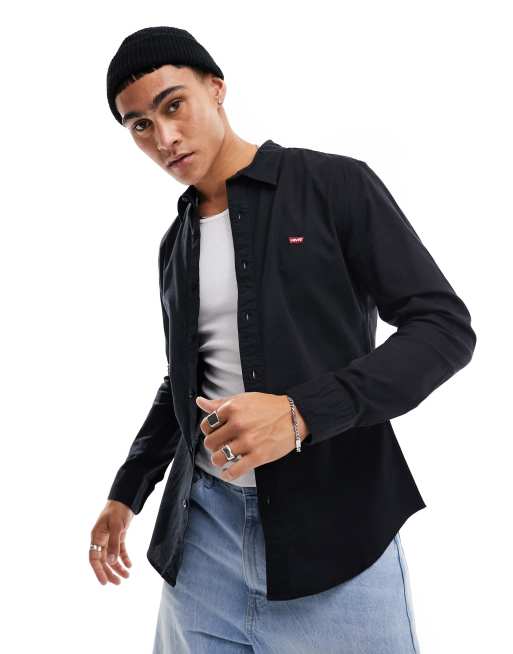 Levi's - Camicia Oxford nera con logo