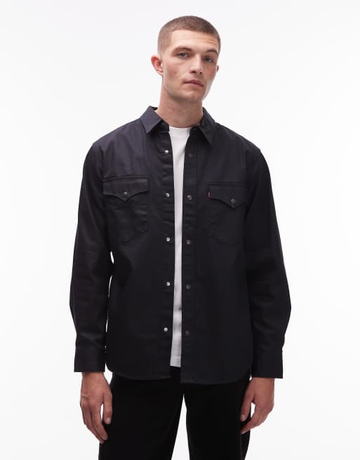 Levi's - Camicia taglio comodo in denim lavaggio scuro stile western