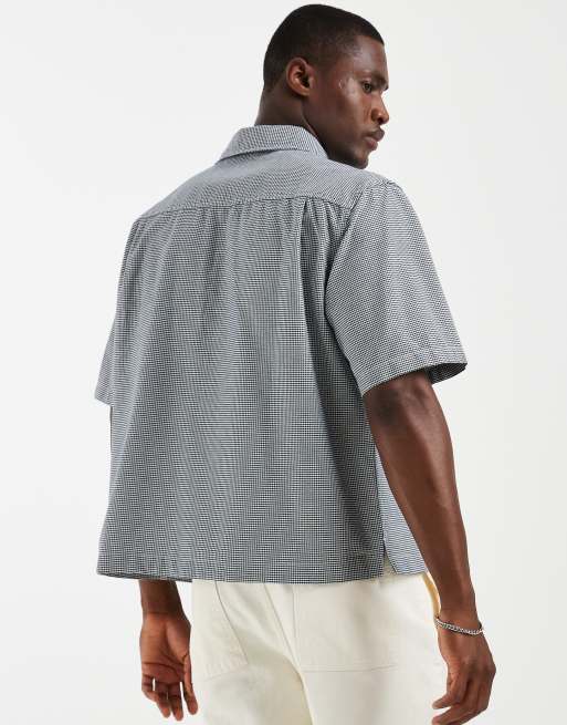 Levi's - Camisa a cuadros azules de corte cuadrado y manga corta de estilo wéstern, 5 de 5