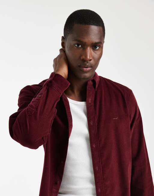 Levi's - camisa auténtica abotonada en burdeos, 3 de 5