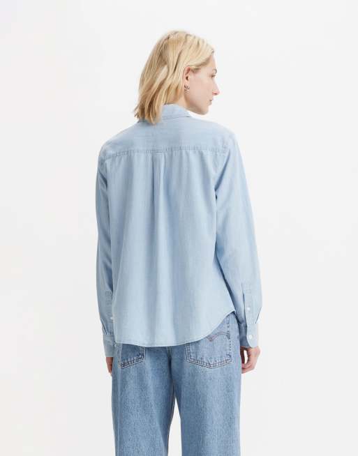 Levi's - Camisa azul de corte clásico con detalle bordado de algodón, 2 de 4