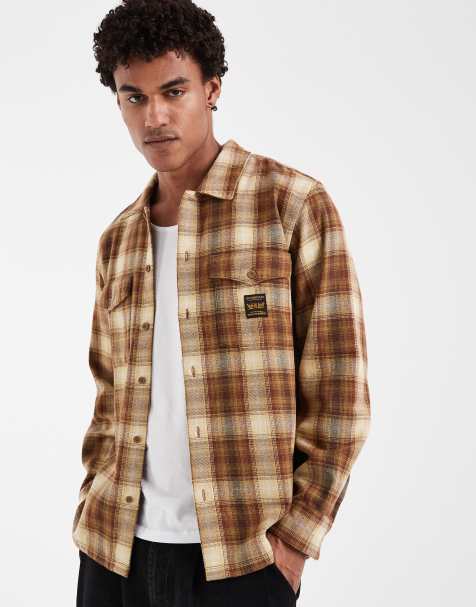 Levi's - camisa de trabajo a cuadros con bolsillo marrón - view 1