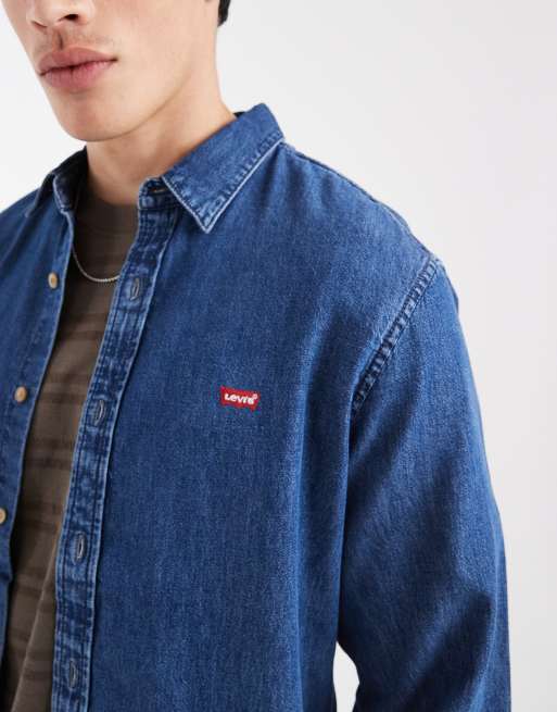 Levi's - camisa vaquera con logo e icono en azul medio, 4 de 5